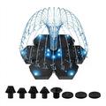 AS22D3 Solcelledrevet flytende fontenepumpe med 12 LED-lys - svart