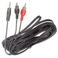 AUX Adapter - RCA hann - 3,5mm stereo jack - 3m