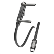 AWEI CM-12C USB-C-kabel med integrert stativ – 1,5 m – svart