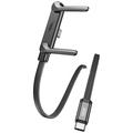 AWEI CM-12C USB-C-kabel med integrert stativ – 1,5 m – svart