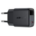Acefast A113 20W GaN USB-C-lader med LED-strømvisning - svart