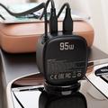 Acefast B17 95W hurtigbilladere med uttrekkbar USB-C-kabel - svart