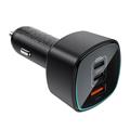 Acefast B18 200W Car Charger - 2x USB-C, USB-A - Black