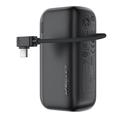 Acefast M27-10000 Mini Powerbank 10000mAh med USB-C-kabel - 22.5W - Svart