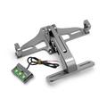 Justerbar, teleskopisk holder for motorsykkelnummerskilt i CNC-aluminiumslegering med LED-lys