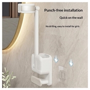 Justerbar håndfri hårfønerholder - hvit