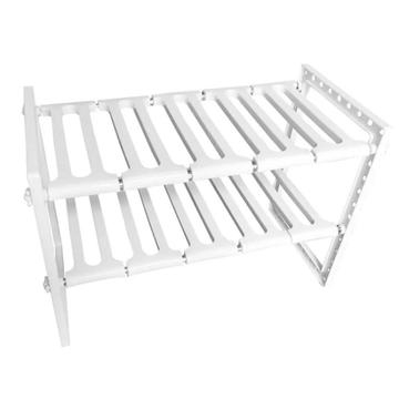 Justerbar kjøkkenoppbevaringshylle for vaskeskap - hvit