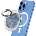 AhaStyle DD-01 Magnetisk telefonringholder - MagSafe-kompatibel - blå marmor