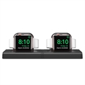 Ahastyle PT117-2 Apple Watch Series Ultra/8/SE (2022)/7/SE/6/5/4/3/2/1 Dobbel Ladestativ - Svart