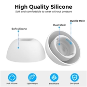 Samsung Galaxy Buds3 Pro/Buds4 Pro AhaStyle WG173 Ørepropper i silikon - Hvit