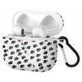 AirPods 3 mønstret silikonetui med karabinkrok - svart / hvitt