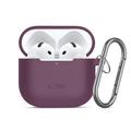 AirPods 4/AirPods 5 Tech-Protect silikonetui med krok - Burgund