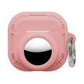 AirPods 5/4/AirTag 2-i-1-silikonetui med karabinkrok – rosa