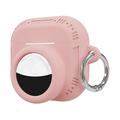 AirPods 5/4/AirTag 2-i-1-silikonetui med karabinkrok – rosa