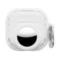 AirPods 5/4/AirTag 2-i-1-silikonetui med karabinkrok – hvit