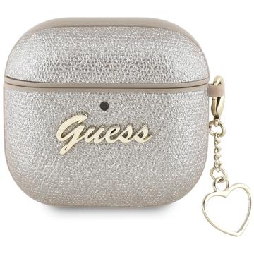 AirPods 4 Guess Metallic Script Charm-etui - gull