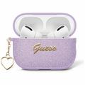 AirPods 4 Guess Metallic Script Charm-etui - Lilla