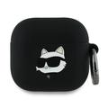 AirPods 4 Karl Lagerfeld Choupette Head 3D-etui i silikon - svart