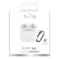 AirPods 4 Puro Icon silikonetui med karabinkrok - hvit