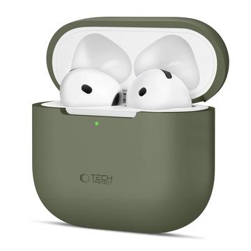 AirPods 4 Tech-Protect silikonetui - olivengrønn