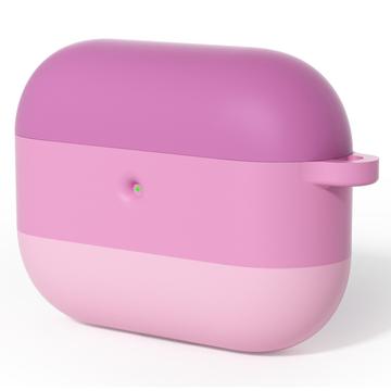 AirPods Pro 3 Gradient støtsikkert silikonetui med karabinkrok - Rosa