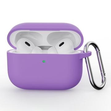 AirPods Pro 3 Silikondeksel med Karabinkroken - Lilla