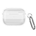 AirPods Pro 3 Børstet TPU-deksel med Karabinkroken - Karbonfiber - Hvit