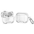 AirPods Pro beskyttende hybrid-etui med lås og krok - hvit / transparent