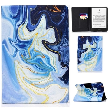 Amazon Kindle Paperwhite (2024) Smart Folio-etui - Blå Marmor