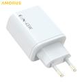 Amorus PD 45W GaN dobbel USB-C-lader – hvit