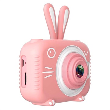 Animal Shape 20MP Digitalkamera til Barn X5 - Kanin / Rosa