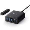 Anker 112 W stasjonær lader - 3x USB-A, 3x USB-C - Svart