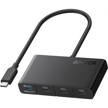 Anker 4-i-1 USB-C-hub - 10Gbps data, 100W strøm, 4K-utgang