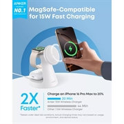 Anker MagGo 3-i-1 trådløs lader 15W - 1.67A - hvit