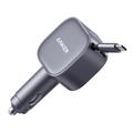 Anker Nano 75W billader med uttrekkbar USB-C-kabel og USB-C-port - grå