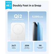 Anker Nano Slim magnetisk powerbank 5000mAh - hvit