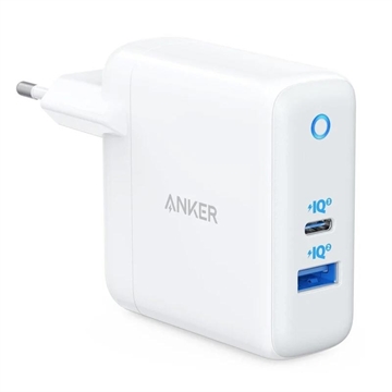 Anker PowerPort PD+ 2 Vegglader med to porter - 35W - Hvit