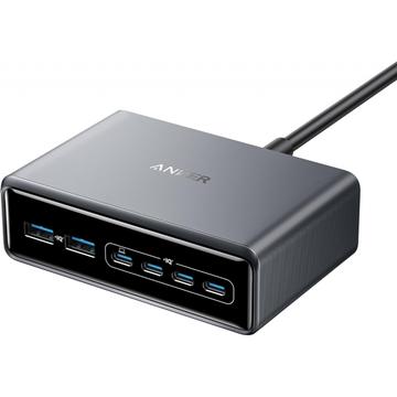 Anker Prime 200W stasjonær ladestasjon - 4x USB-C, 2x USB-A - Svart