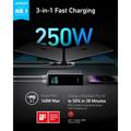 Anker Prime 27650mAh powerbank 250W - PD 3.1, to USB-C-porter, USB-A, smartskjerm - svart