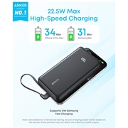 Anker Zolo 10000mAh powerbank - 22.5W - svart
