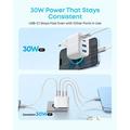 Anker Zolo 50W vegglader - 2x USB-C, 2x USB-A - hvit