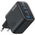 Anker Zolo 70W GaN-vegglader - 3x USB-C, 1x USB-A - svart