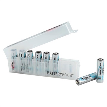 Ansmann Batteri Box 8 Plus - 8 x AA/AAA/CR123A/SD - Gjennomsiktig