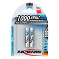 Ansmann NiMH Oppladbart Batteri AAA / HR03 1000mAh - 2 Stk.