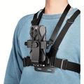 Anti-Shake 360° roterbar brystrem med telefonholder - svart
