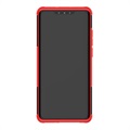 Huawei P30 Pro Anti-Slip Hybrid-deksel med Stativ - Rød / Svart