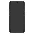 Anti-Slip OnePlus 6T Hybrid-deksel med Stativ - Svart