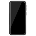 Anti-Slip Samsung Galaxy A40 Hybrid-deksel med Stativ - Svart