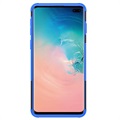Anti-Slip Samsung Galaxy S10+ Hybrid-deksel med Stativ - Blå / Svart