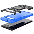 Anti-Slip Samsung Galaxy S10+ Hybrid-deksel med Stativ - Blå / Svart